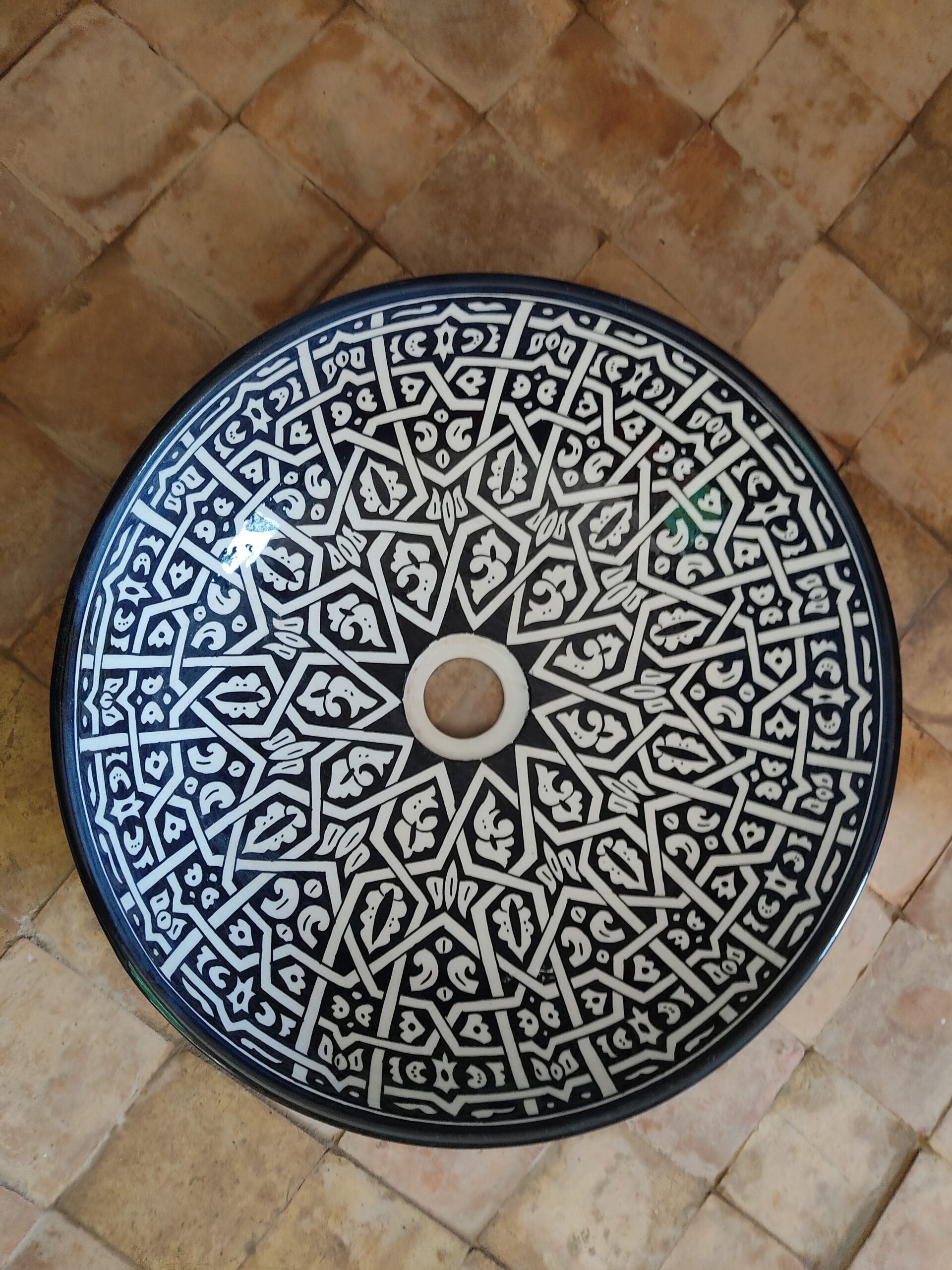 Handcrafted Moroccan Ceramic Sink – Authentic Artisan Design