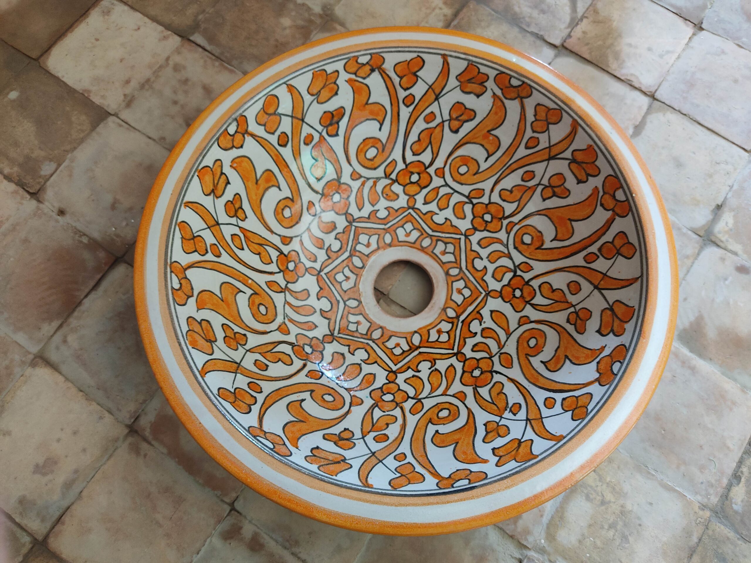 Handcrafted Moroccan Ceramic Sink – Authentic Artisan Design