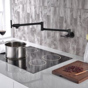 Wall Mount Pot Filler Faucet Brass Oil Rubbed Bronze Folding Faucet Swing Arm Kitchen Faucets Single Hole Two Handles Faucet