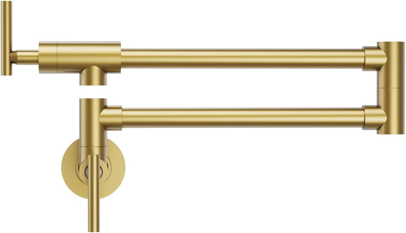 Pot Filler Chrome Faucet , Wall Mount Brass Kitchen Folding Tap , Black Tap - Image 9