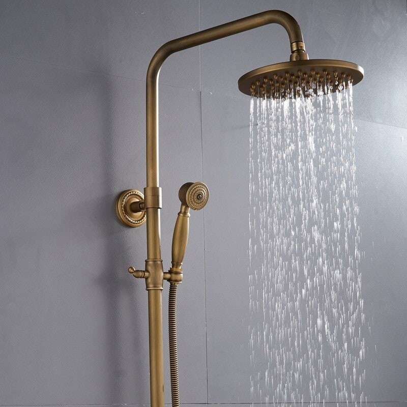 European Style Bathroom Shower System Antique Style Copper Shower Faucet Set Shower Tub Shower Faucet Outdoor İndoor Shower Faucet System - Image 2