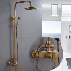 Shower Faucets Antique Color Bathroom Faucet Brass Bath Rainfall With Spray Shower Head Europe Faucet Bath Shower