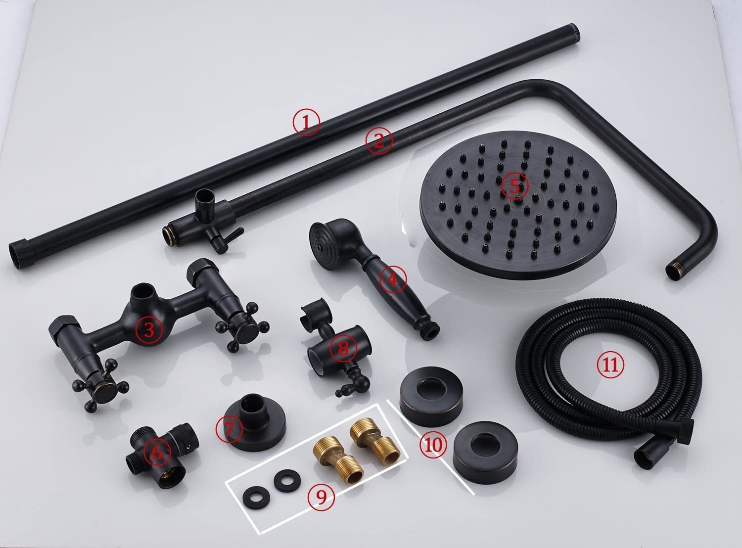European Style Bathroom Shower System Antique Style Copper Shower Faucet Set Shower Tub Shower Faucet Outdoor İndoor Shower Faucet System - Image 8