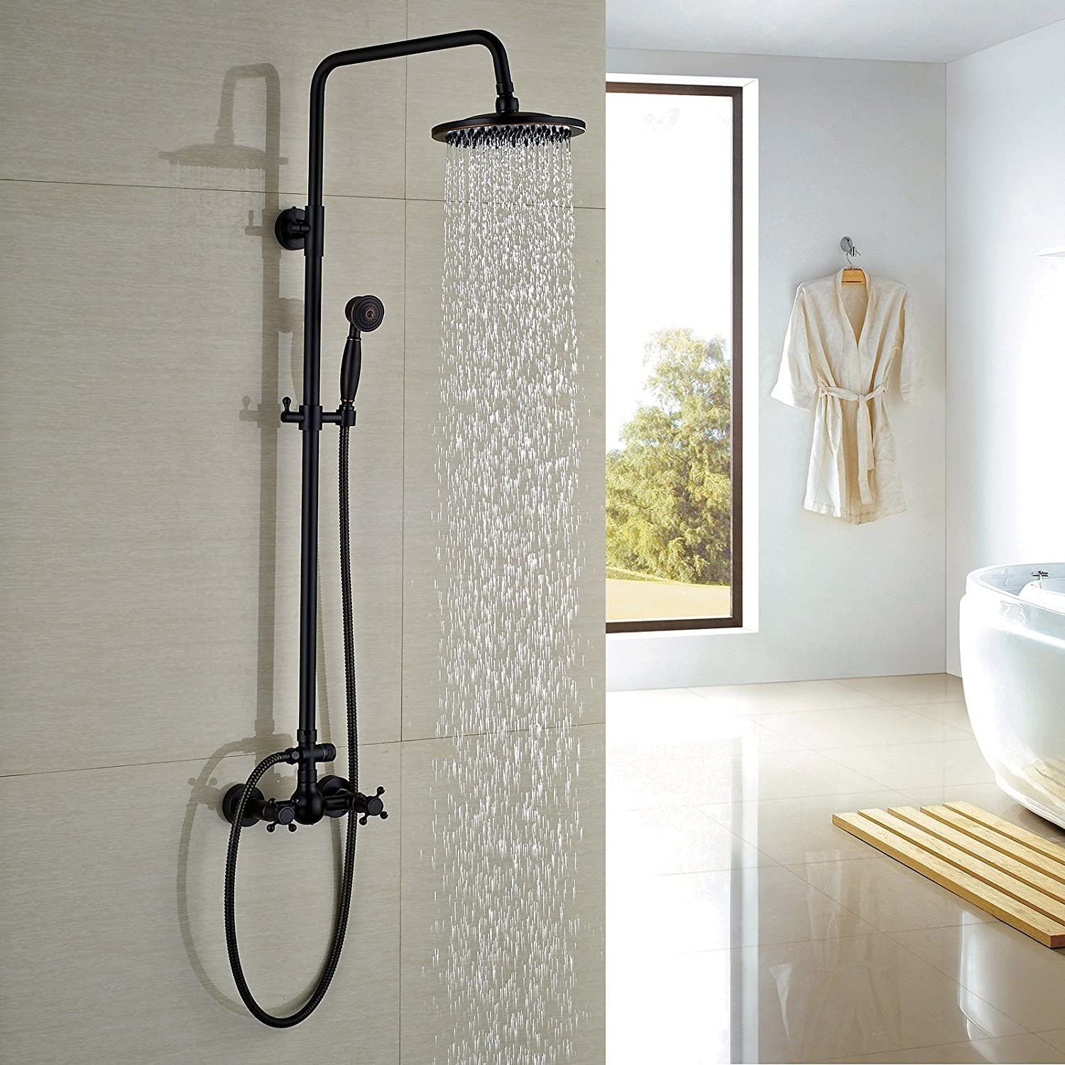 European Style Bathroom Shower System Antique Style Copper Shower Faucet Set Shower Tub Shower Faucet Outdoor İndoor Shower Faucet System - Image 7