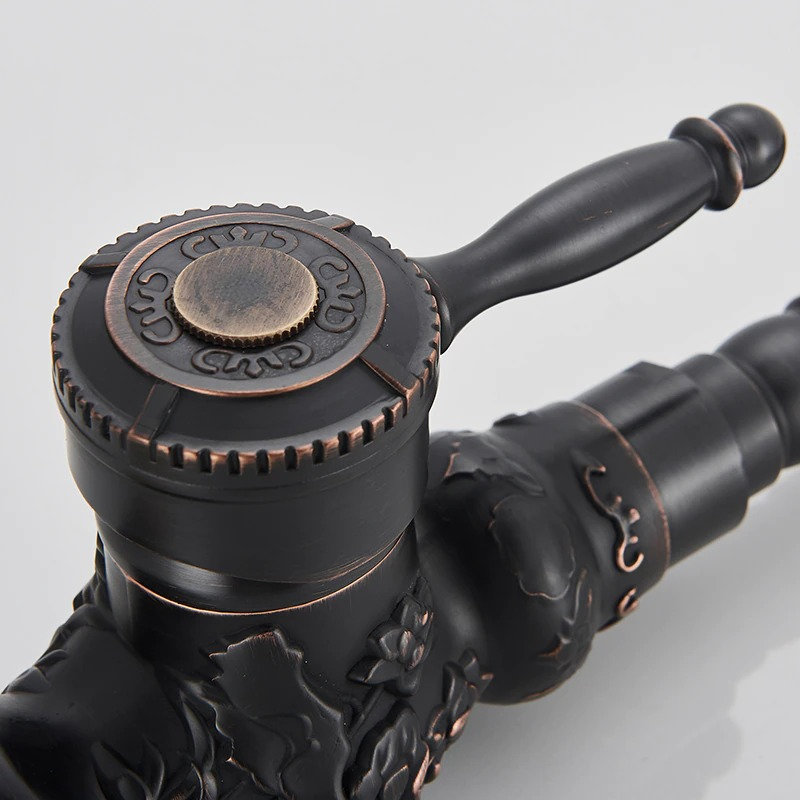 Antique Black Bronze Kitchen Faucet , Bathroom Basin Faucet , Embroidered Brass Faucet , 360 Rotatble Retro Faucet , Kitchen Vanity - Image 2