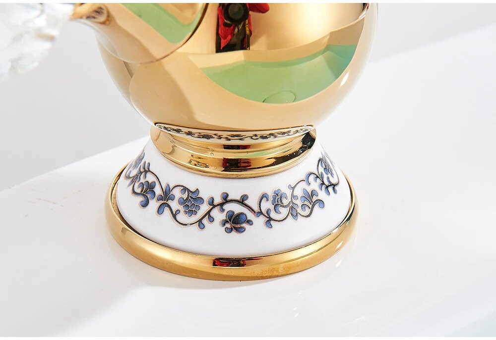 Golden Swan Basin Faucet Deck Mounted Bathroom Faucet Hot and Cold Water Mixer Tap Bath Water Faucet Basin Sink Taps Golden Bird Faucet - Image 5