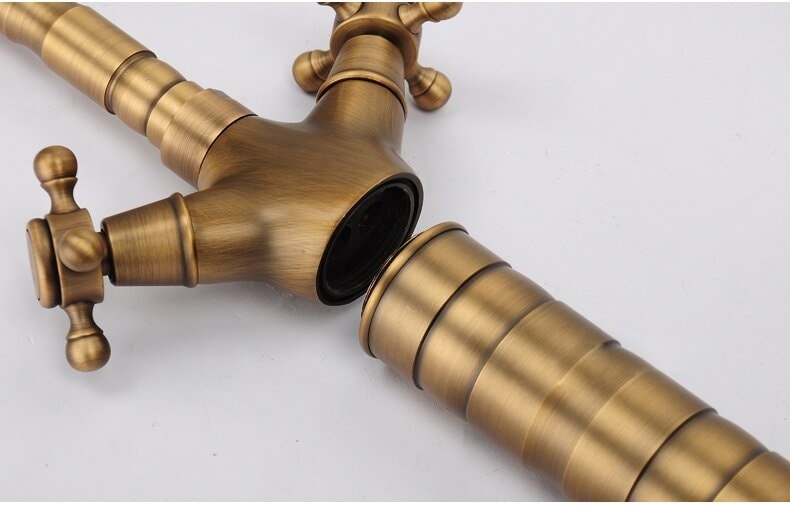 European Retro Faucet Bathroom Basin Faucet Bathroom Kitchen Faucet Outdoor Garden Faucet Fitting Hot Cold Faucet Sink Faucet Antique Faucet - Image 5