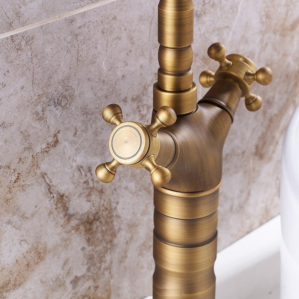 European Retro Faucet Bathroom Basin Faucet Bathroom Kitchen Faucet Outdoor Garden Faucet Fitting Hot Cold Faucet Sink Faucet Antique Faucet - Image 4