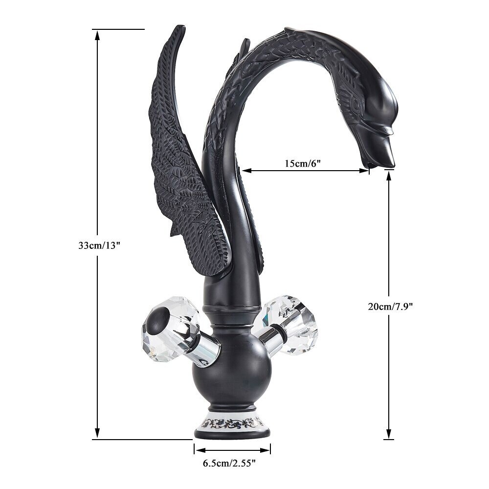 Golden Swan Basin Faucet Deck Mounted Bathroom Faucet Hot and Cold Water Mixer Tap Bath Water Faucet Basin Sink Taps Golden Bird Faucet - Image 10