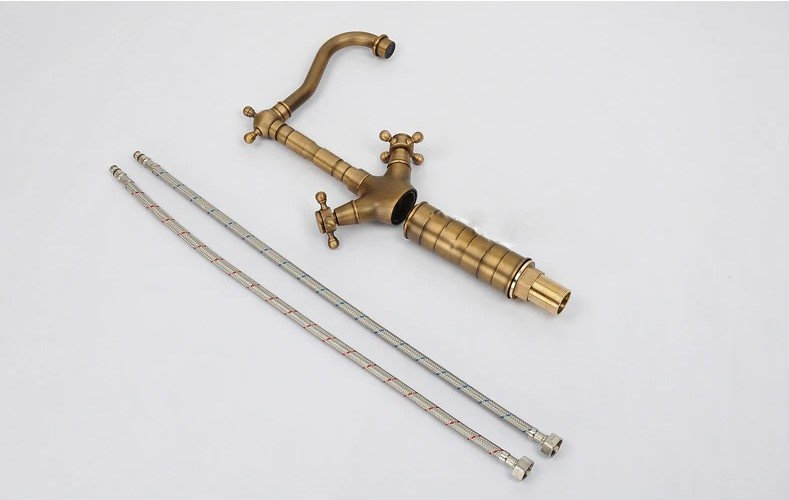 European Retro Faucet Bathroom Basin Faucet Bathroom Kitchen Faucet Outdoor Garden Faucet Fitting Hot Cold Faucet Sink Faucet Antique Faucet - Image 6