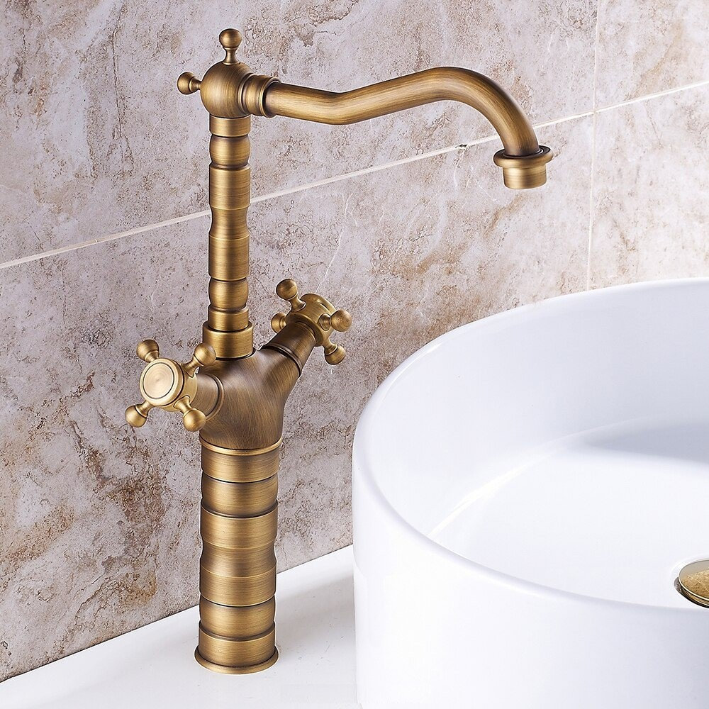 European Retro Faucet Bathroom Basin Faucet Bathroom Kitchen Faucet Outdoor Garden Faucet Fitting Hot Cold Faucet Sink Faucet Antique Faucet - Image 2