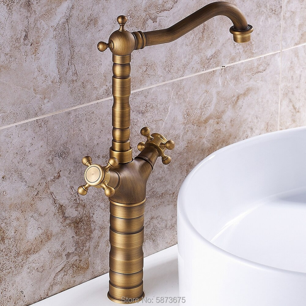 European Retro Faucet Bathroom Basin Faucet Bathroom Kitchen Faucet Outdoor Garden Faucet Fitting Hot Cold Faucet Sink Faucet Antique Faucet - Image 3