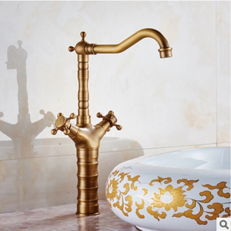 European Retro Faucet Bathroom Basin Faucet Bathroom Kitchen Faucet Outdoor Garden Faucet Fitting Hot Cold Faucet Sink Faucet Antique Faucet