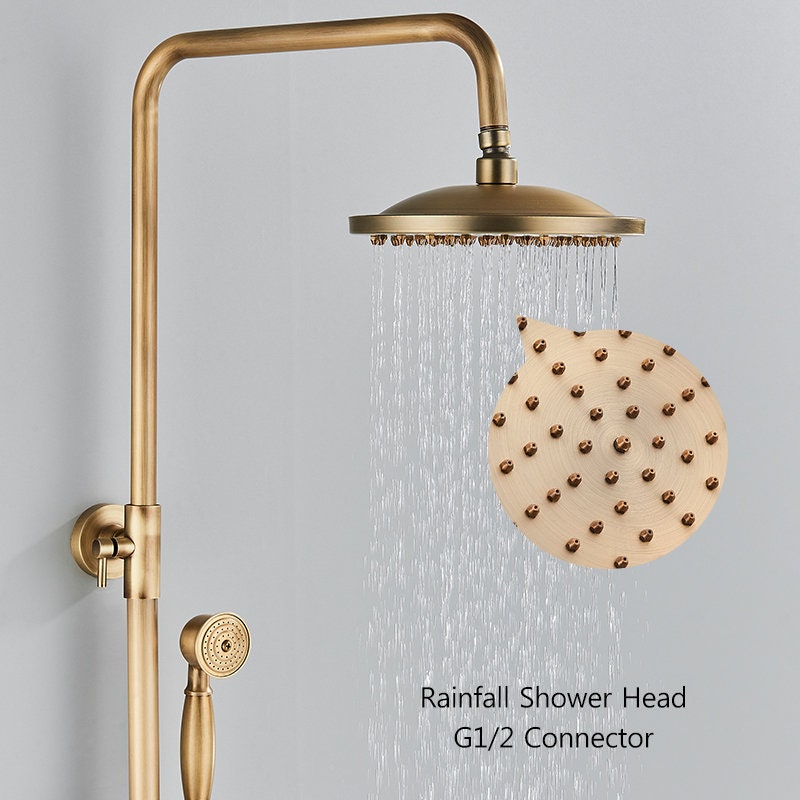 Outdoor - Indoor Bathroom Shower System Antique Wall Hanging Shower Set Faucet Hand Shower And Shelf Bathroom Shower Mixer Shower Bracket - Image 2