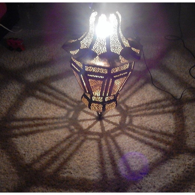 Moroccan Hanging Light, Chandelier, Designer Lamp, Ceiling Lamp, Art Deco Decor, Ceiling Light Diffuser, Brass Light Fixture - Image 8