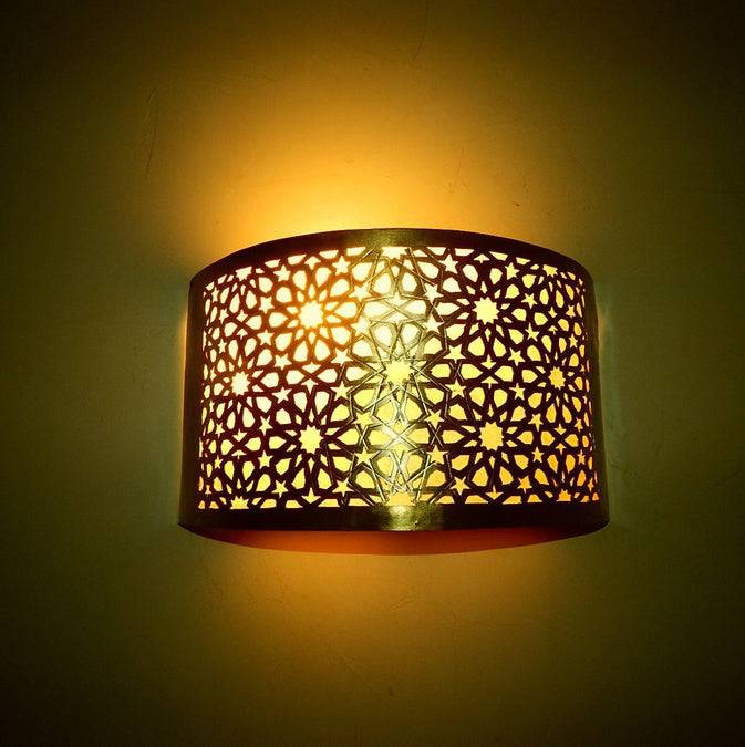 Wall Lamp - Moroccan Sconce - Hanging Wall Light - Boho Lighting - Modern Lighting - Art Deco Lamp - Metal Wall Lamp - Brass Wall Light - Image 2