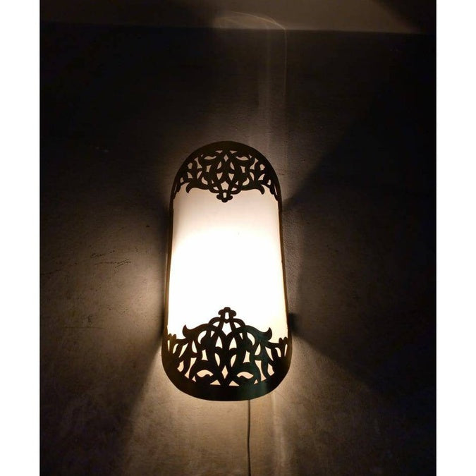 Moroccan Wall sconce, Wall lamp fixture, Designer lamp, Art Deco lamp, Handmade From Golden Brass Copper - Image 2