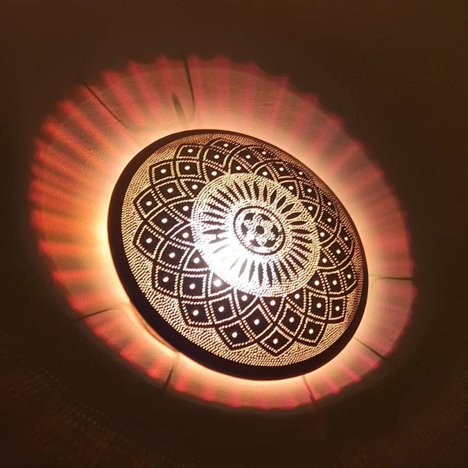 Designer lamp, Moroccan light, wall sconce, wall light, moroccan lamp, brass lamp, ambient lighting, moroccan wall lamp. - Image 5