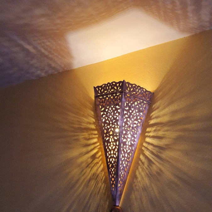 Floral Design Wall Light - Handmade Art Deco lighting - Moroccan Lighting - Flower draw light - Wall Decor - Sconce - - Image 4