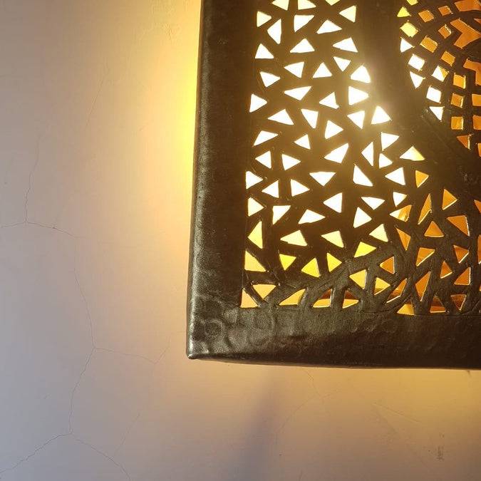 Handmade, Wall Lamp, Light Cover, light Shape Pattern, Squared Wall sconce - Image 5