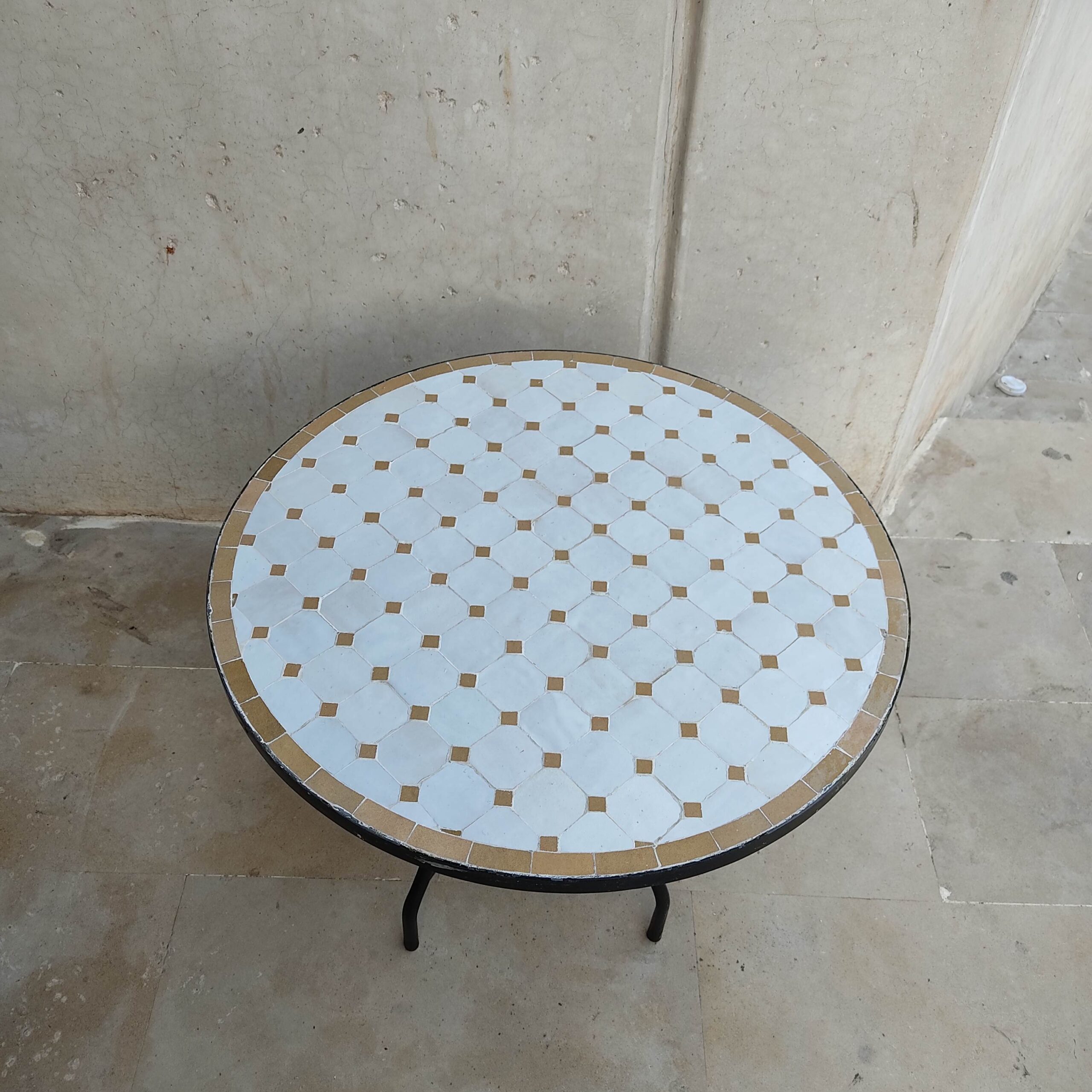 Moroccan Handmade Mosaic table - Moroccan Zellige table - Outdoor zellige - Moroccan zellige - Dining zellige table - Garden zellige table - Image 2