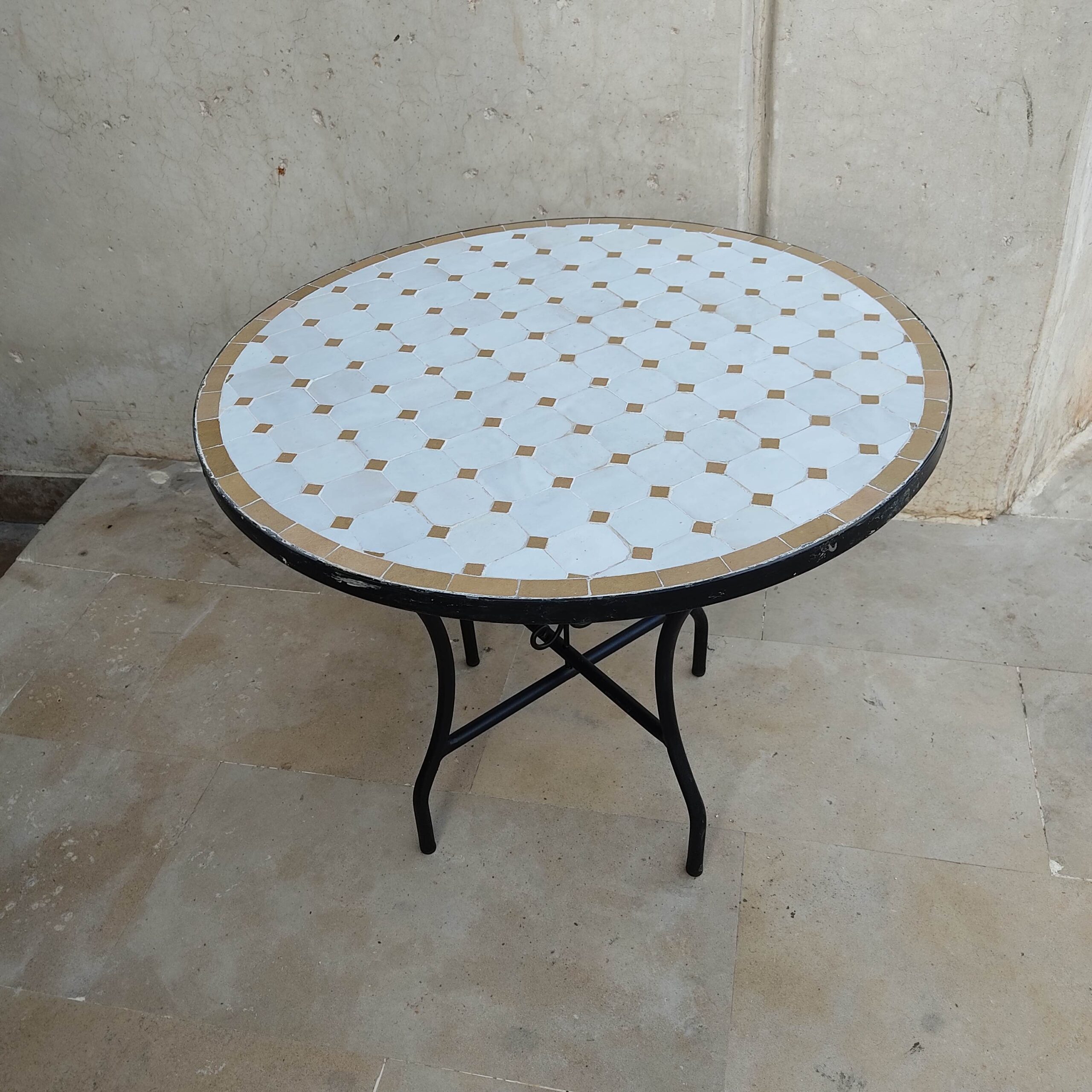 Moroccan Handmade Mosaic table - Moroccan Zellige table - Outdoor zellige - Moroccan zellige - Dining zellige table - Garden zellige table