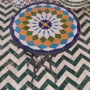 Moroccan Handmade Mosaic table - Moroccan Zellige table - Outdoor zellige - Moroccan zellige - Dining zellige table - Garden zellige table