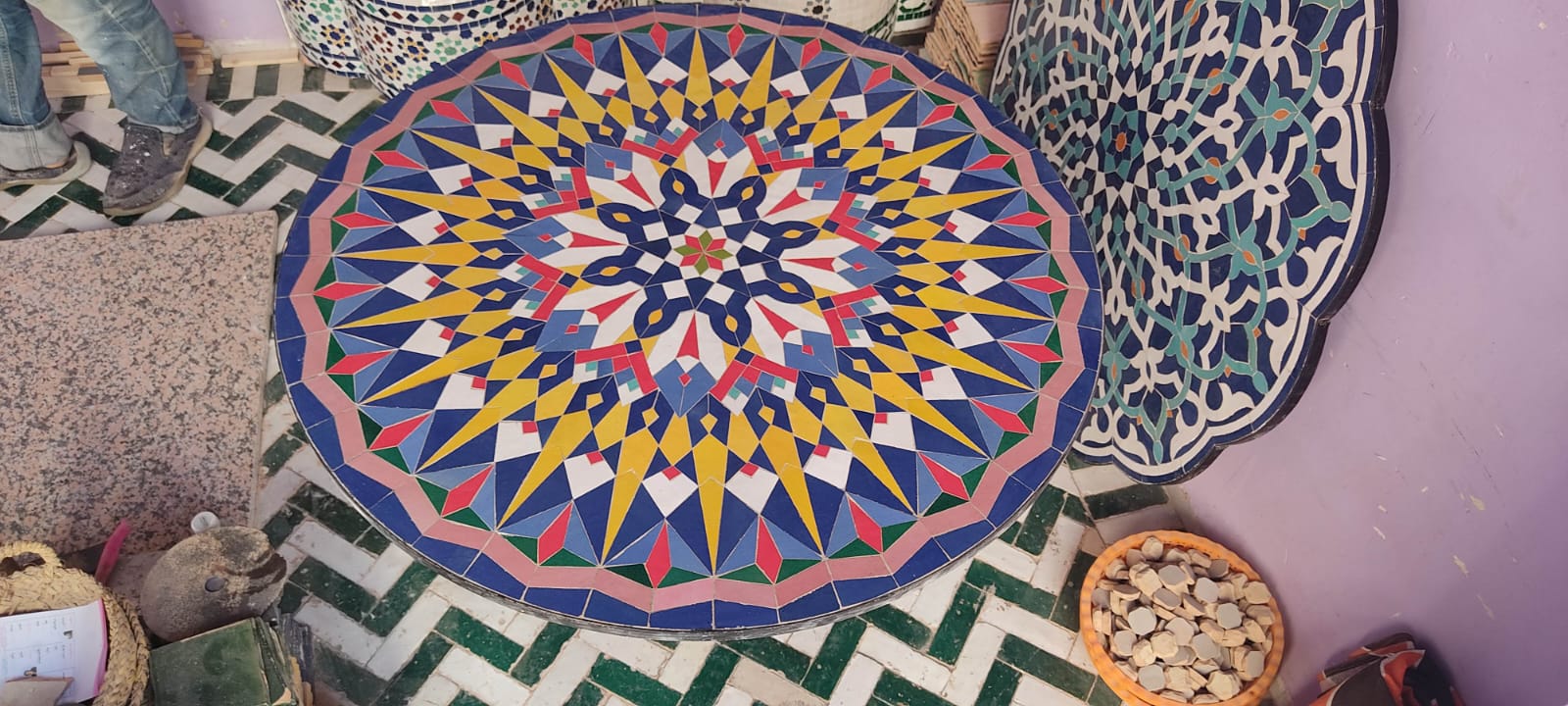 Moroccan Handmade Mosaic table - Moroccan Zellige table - Outdoor zellige - Moroccan zellige - Dining zellige table - Garden zellige table Inactive - Image 2