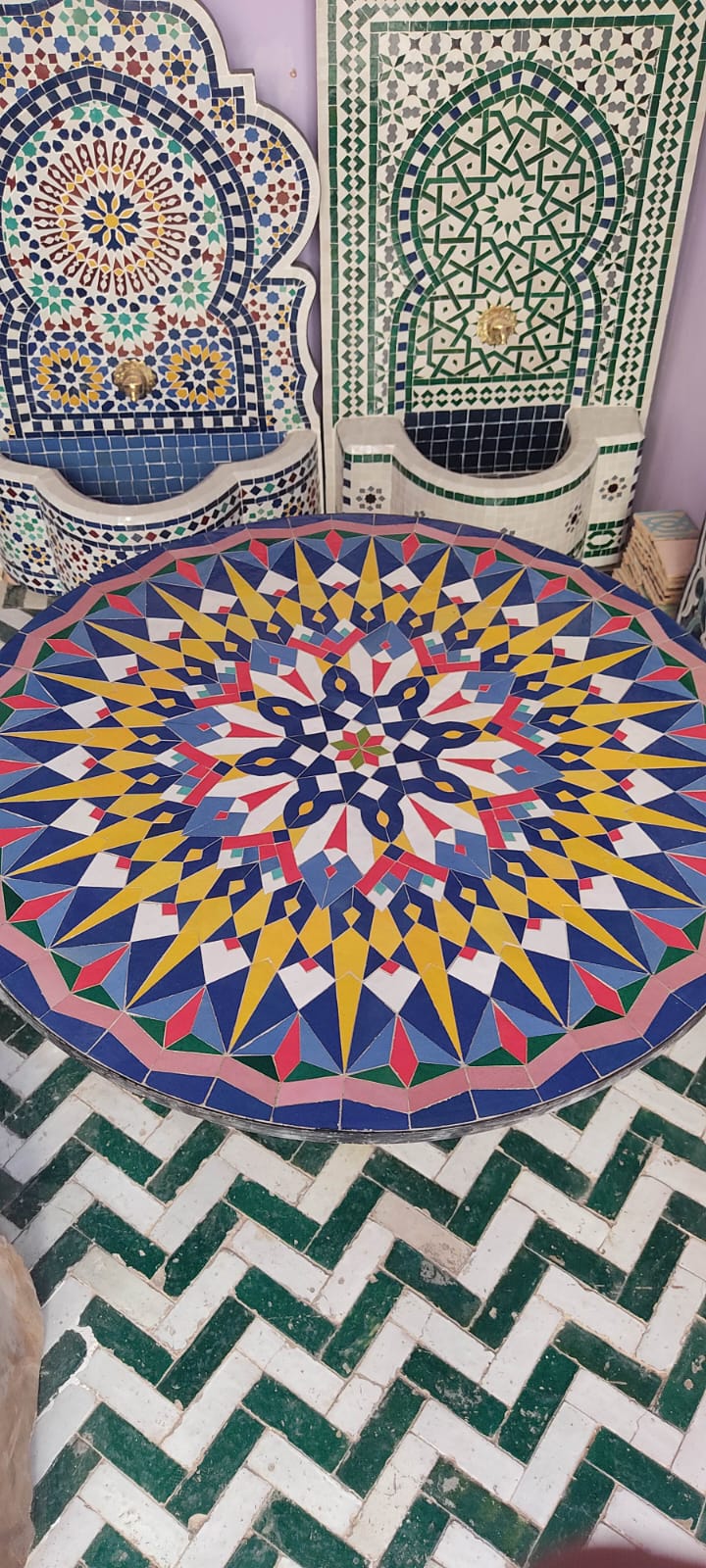 Moroccan Handmade Mosaic table - Moroccan Zellige table - Outdoor zellige - Moroccan zellige - Dining zellige table - Garden zellige table Inactive - Image 4