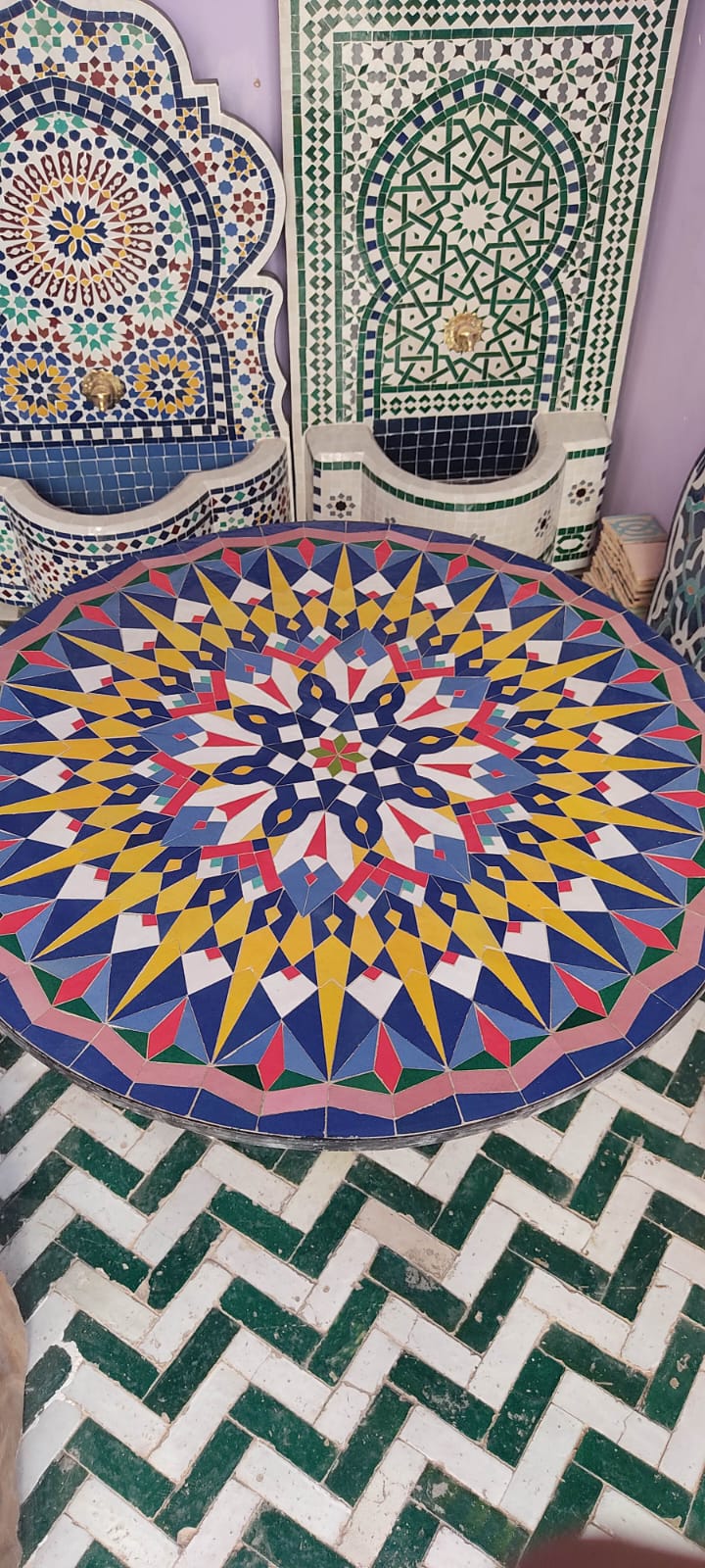 Moroccan Handmade Mosaic table - Moroccan Zellige table - Outdoor zellige - Moroccan zellige - Dining zellige table - Garden zellige table Inactive - Image 5