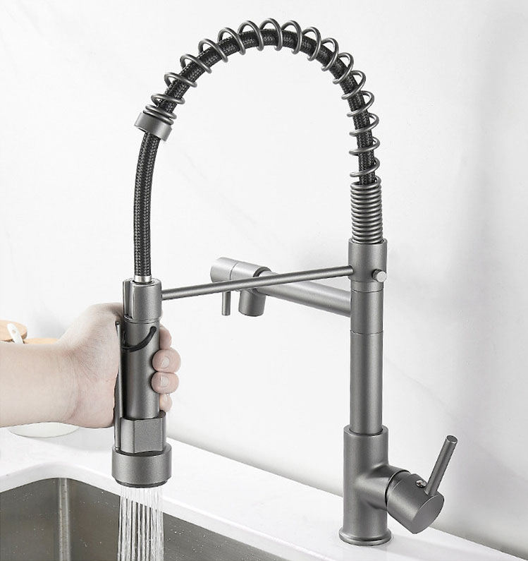 Top Popular Kitchen spring sink faucet rose gold color - kitchen Faucet - Golden Faucet for Kitchen - Image 6
