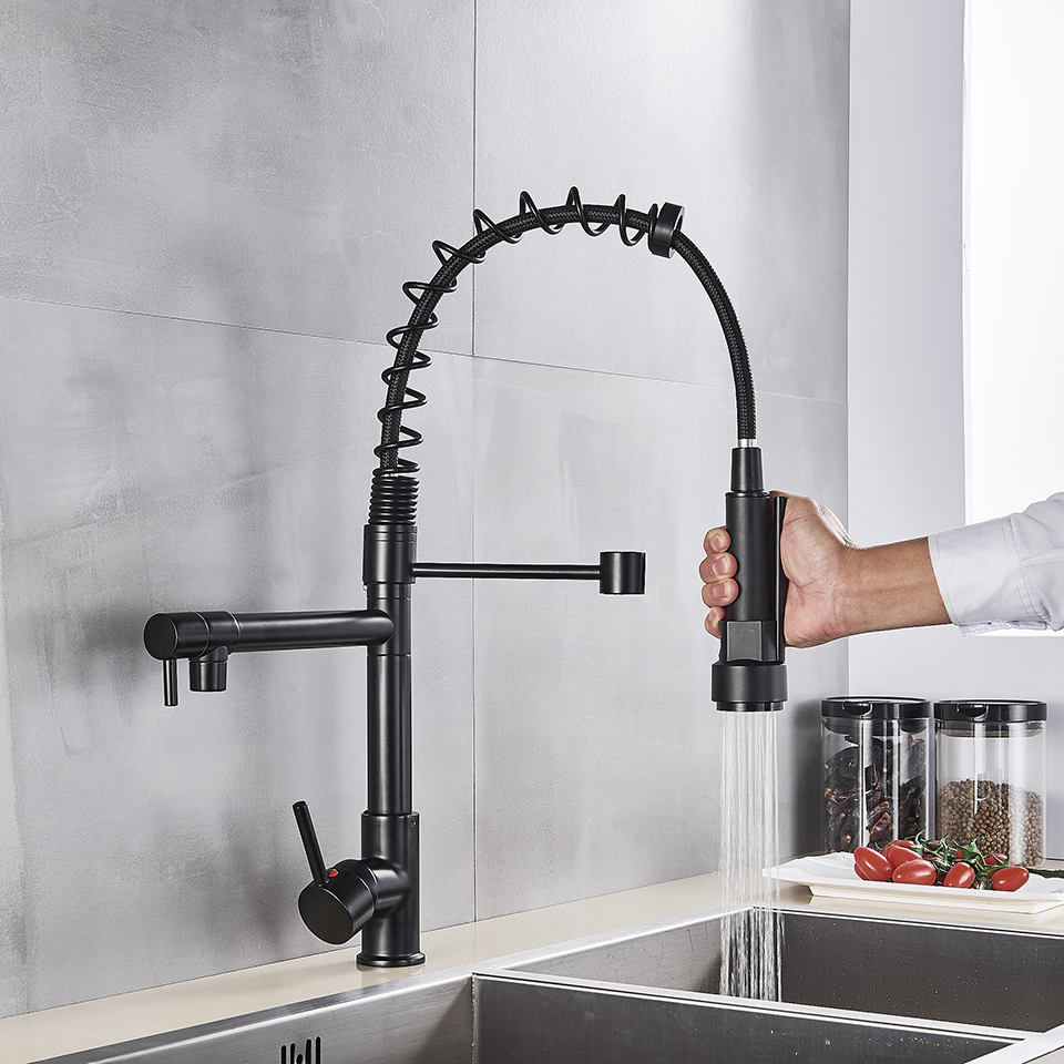 Top Popular Kitchen spring sink faucet rose gold color - kitchen Faucet - Golden Faucet for Kitchen - Image 7