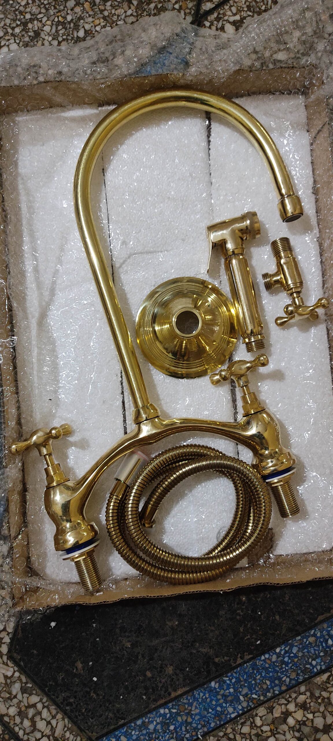 handmaded brass bridge Fauctet - Moroccan Brass Kitchen Faucet - Unlacquered Brass Faucet - antique brass bathroom faucet - Image 7