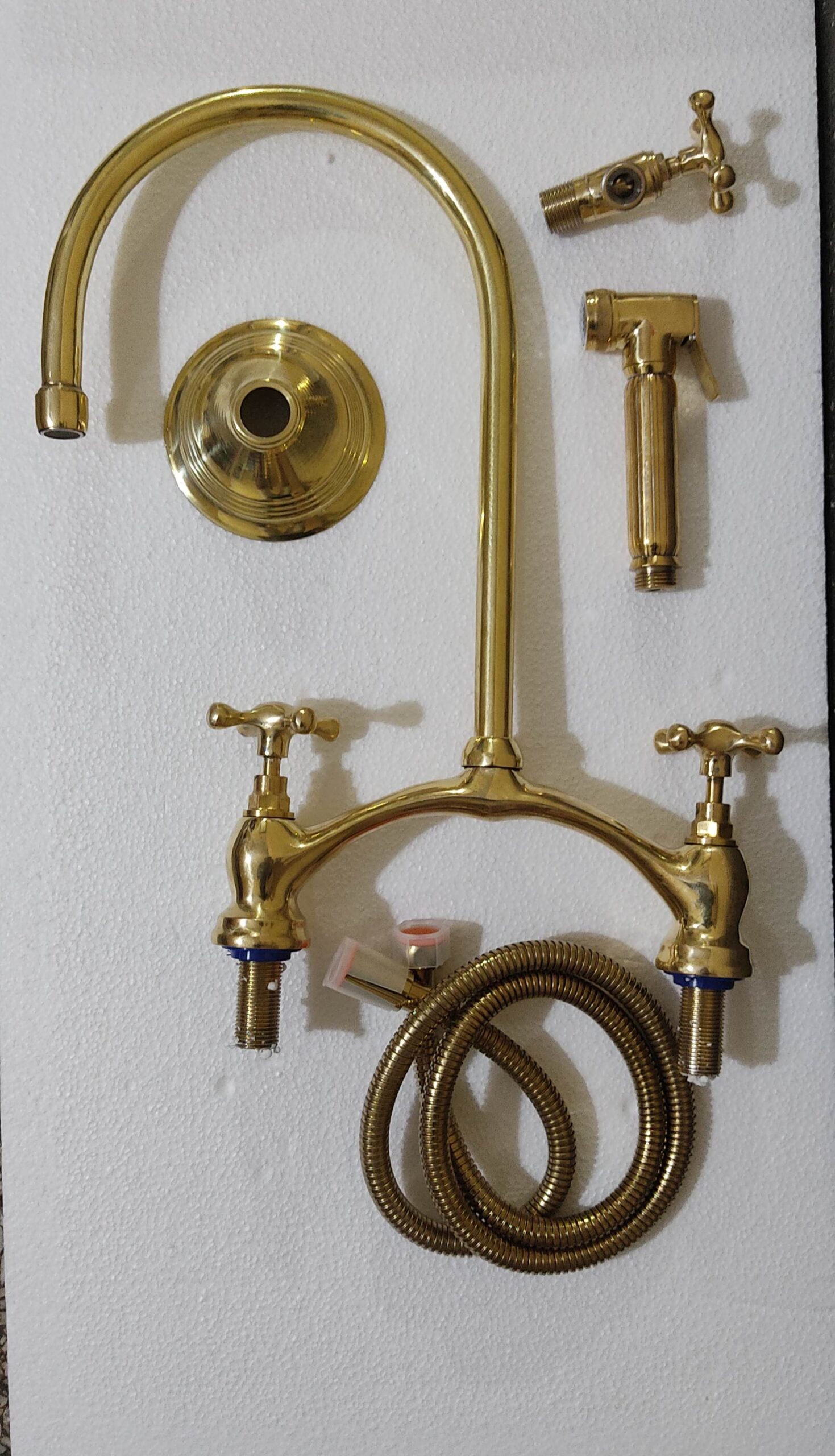 handmaded brass bridge Fauctet - Moroccan Brass Kitchen Faucet - Unlacquered Brass Faucet - antique brass bathroom faucet - Image 6