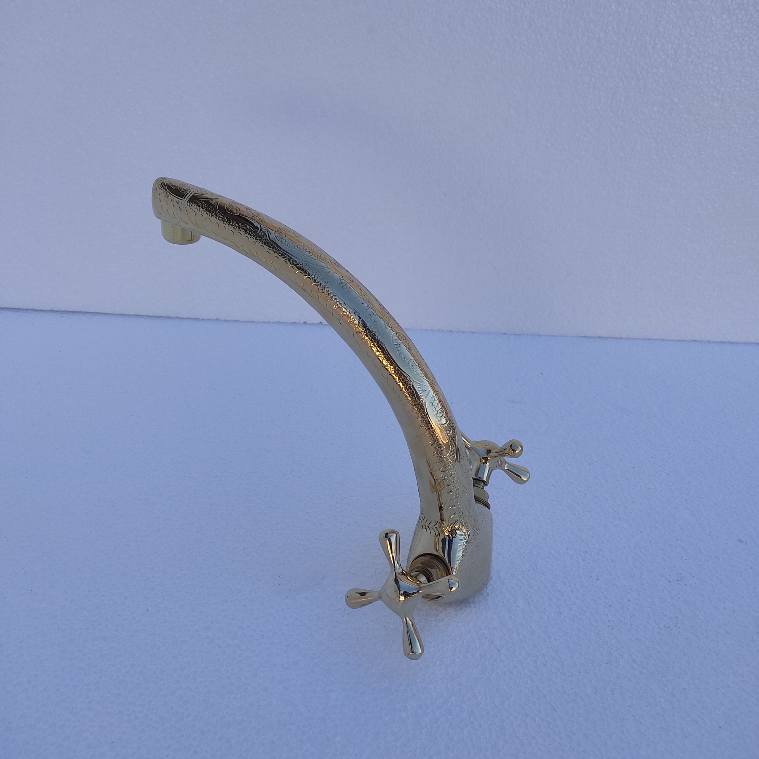 Moroccan Brass kitchen Faucet Handmade, Engraved Faucet, Antique Moroccan Design, handmaded brass Faucte - Unlacquered Brass Faucet - Image 3